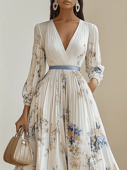Elegant Floral Long Sleeve Maxi Dress for Women