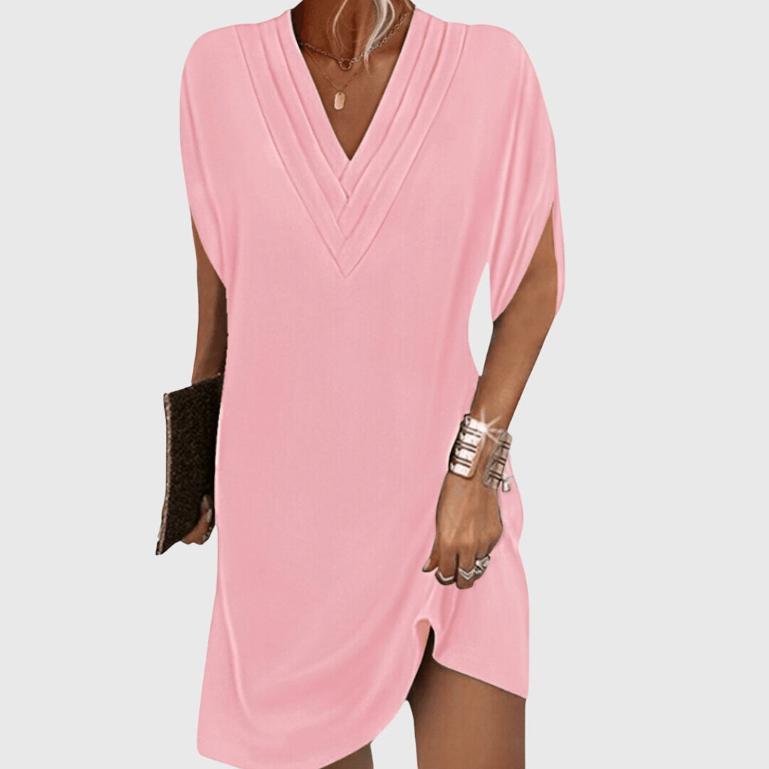 Casual Women's V Neck Short Dress