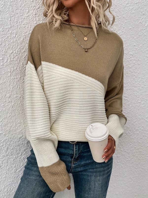 Comfortable Multicolor Knit Crew Neck Sweater