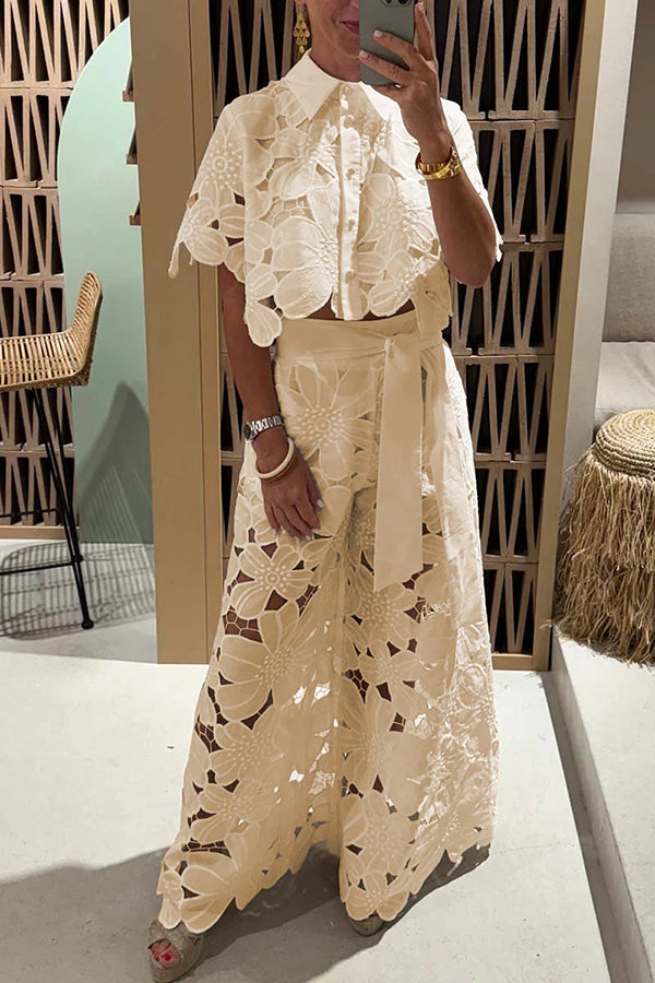 Women's Elegant Lace Two Piece Outfit - VibreMode