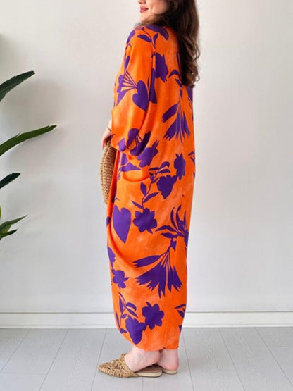 Trendy Print Relaxed Fit V Neck Summer Dress