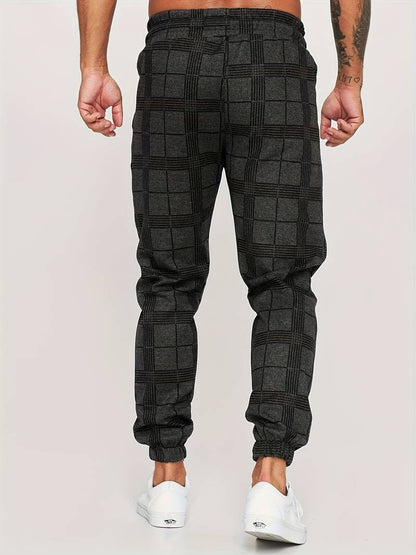 Men's Slim Fit Checkered Joggers