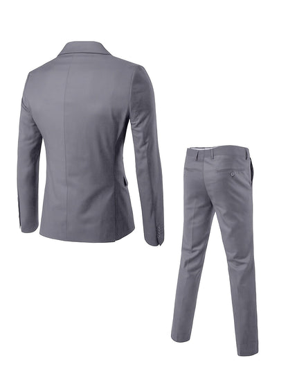 Men's Single Breasted Suit Notch Lapel