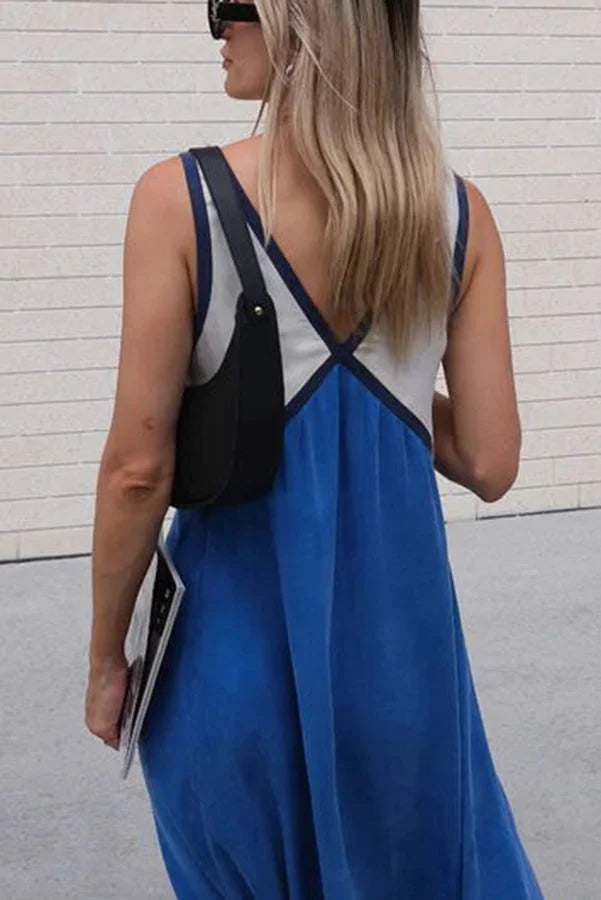 Fashionable Crew Neck Multicolor Dress