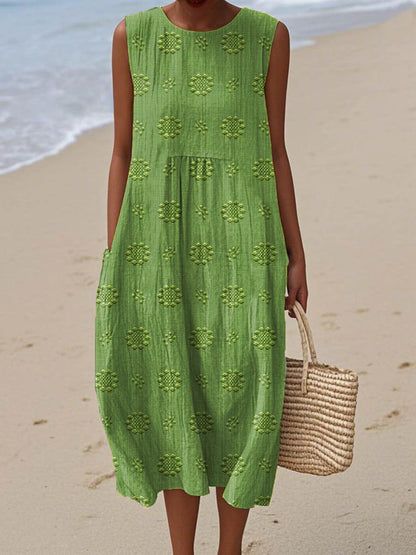 Women's Printed Midi Dress - VibreMode