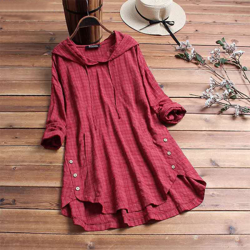 Cozy Plaid Hooded Sweat Dress