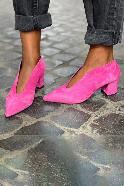 Women's Pointed Block Heel Shoes
