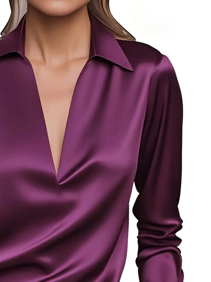 Luxury Soft V-Neck Satin Top