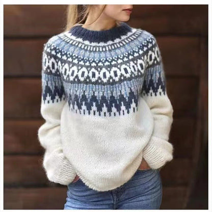 Women's Fair Isle Crewneck Sweater Relaxed Fit