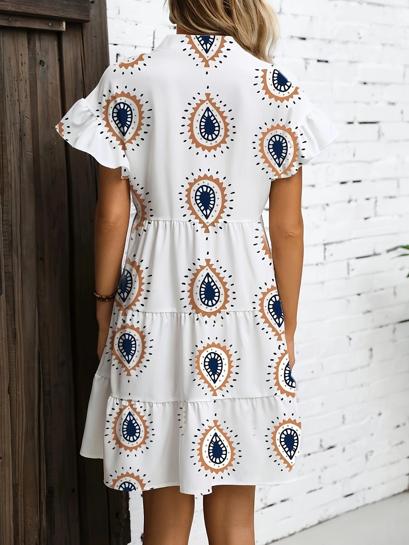 Chic Flowy Midi Dress for Women Cocktail Party