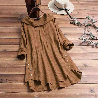 Cozy Plaid Hooded Sweat Dress
