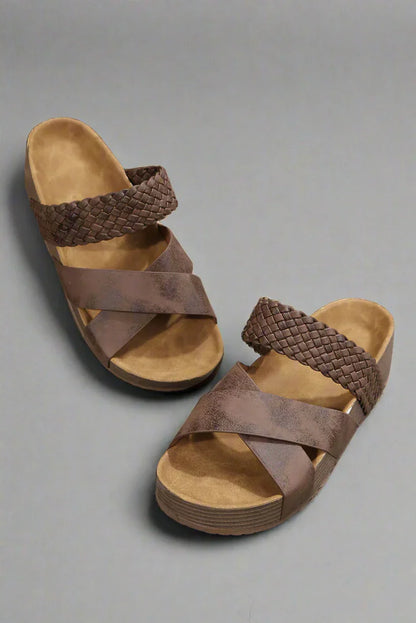 Comfortable Braided Ankle Strap Wedge Sandals