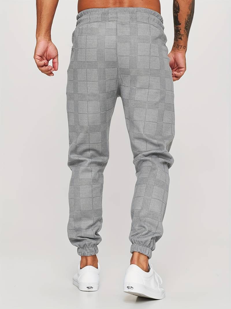 Men's Slim Fit Checkered Joggers