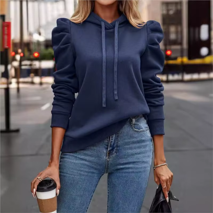 Women's Ruffle Sleeve Hoodie Pullover