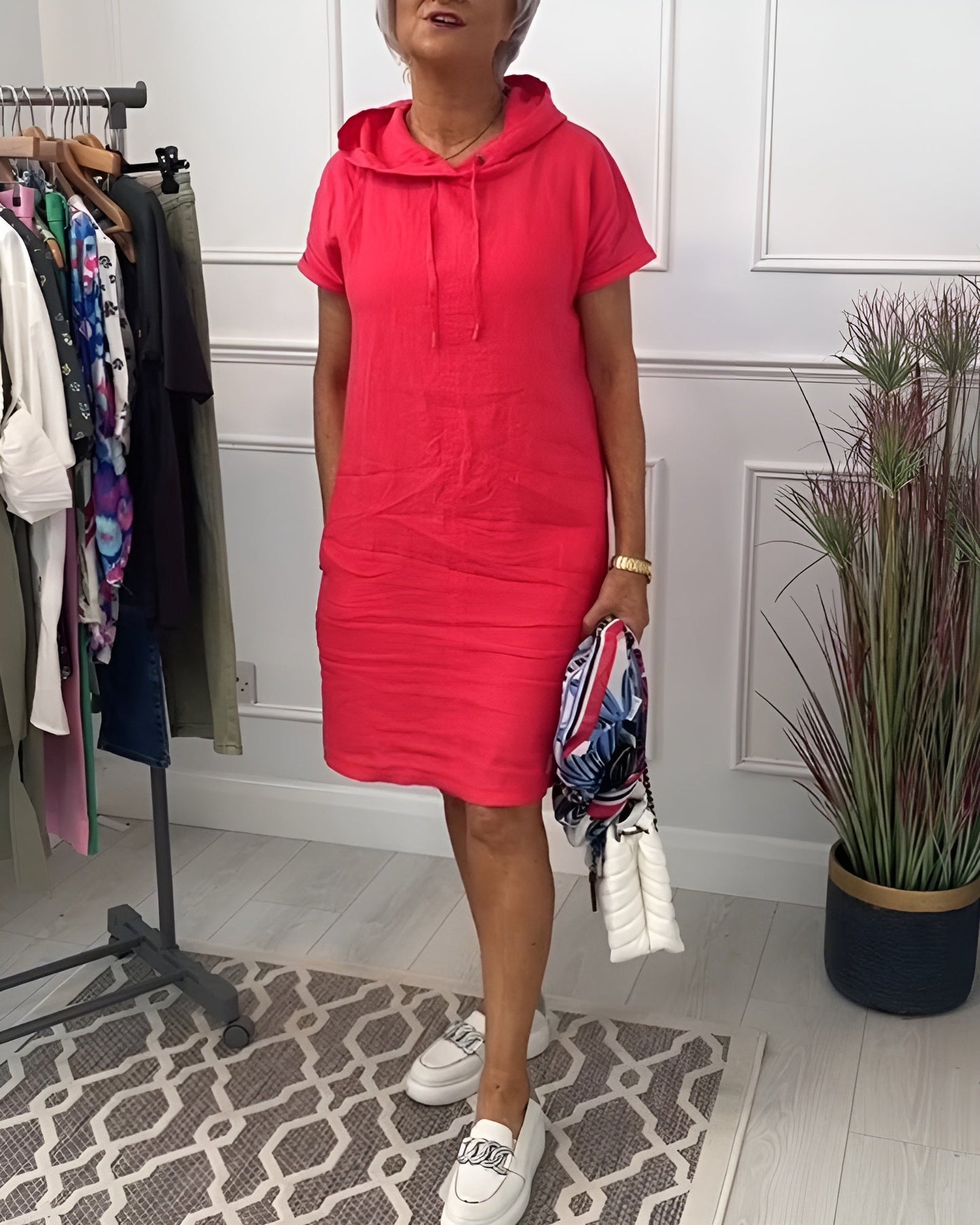 Women's Midi Hooded Casual Dress