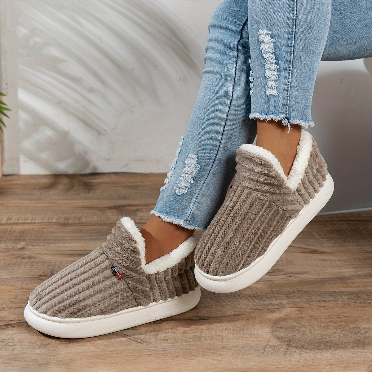 Women's Fleece Slippers Non-Slip Sole