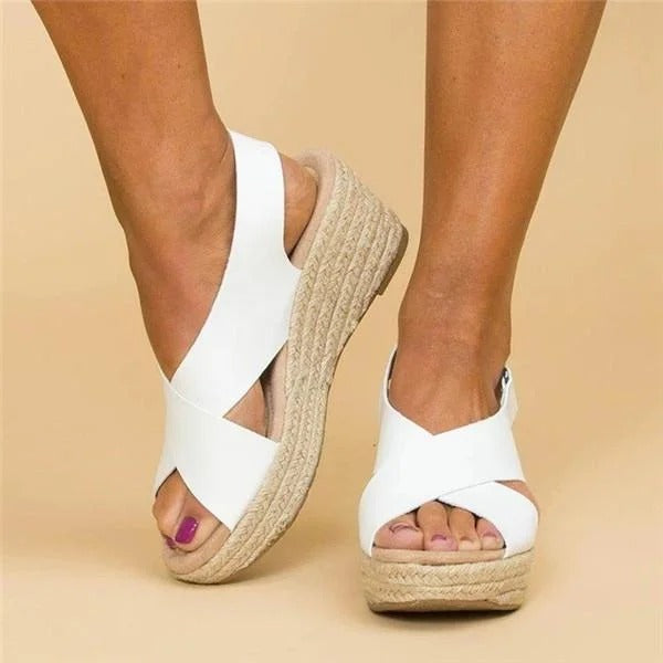 Comfortable Wedge Sandals Women's Cross Strap Shoes