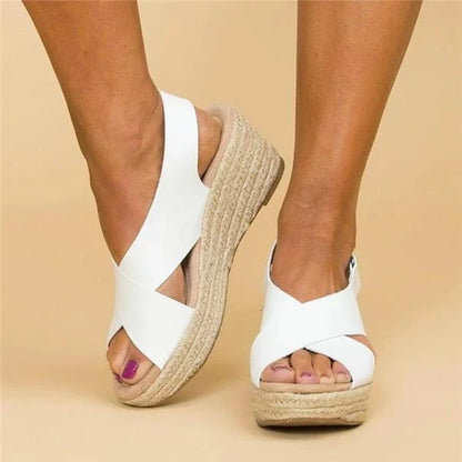 Women's Wedge Sandals Cross Straps