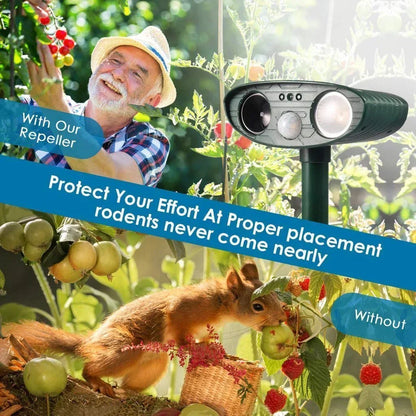 Solar Powered Ultrasonic Animal Repeller Motion Activated