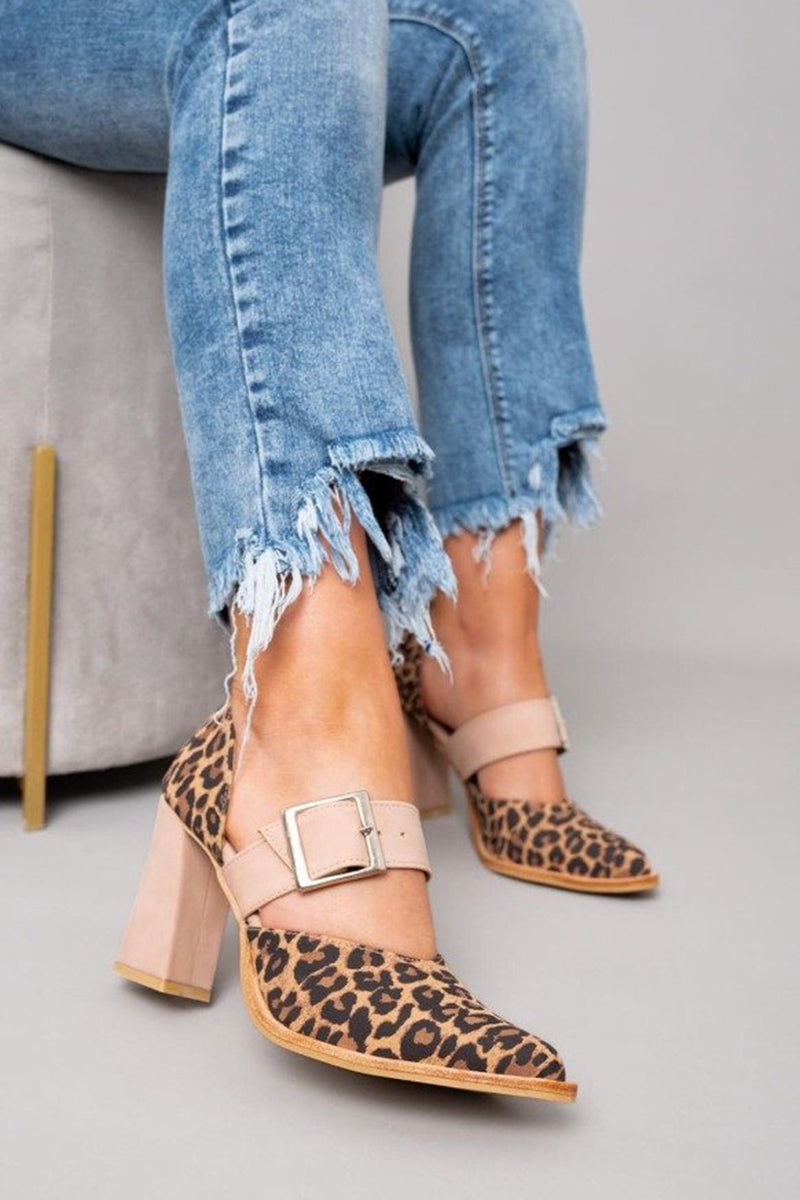 Velvet Leopard High Heel Sandals - VibreMode