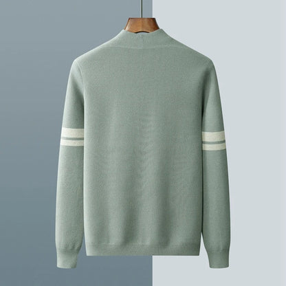 Men's Button Front Cardigan Stripe Detail