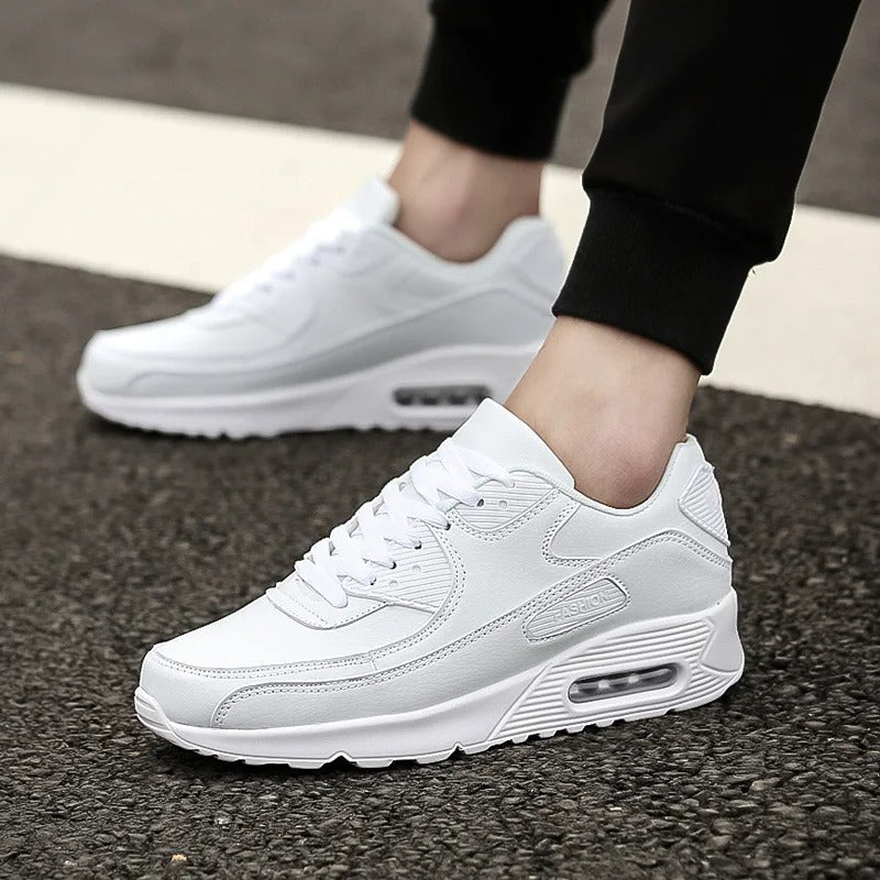 Men's Leather High Sneakers White