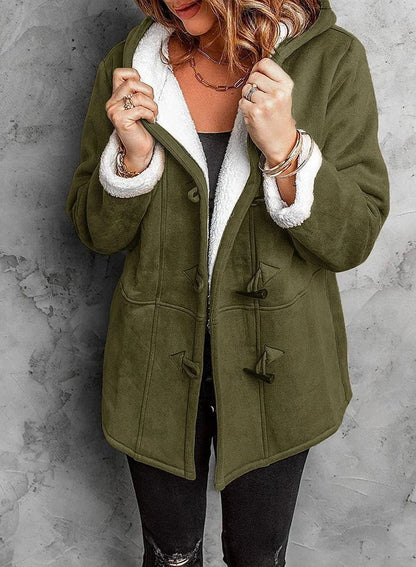 Soft Premium Hooded Coat in Faux Cashmere