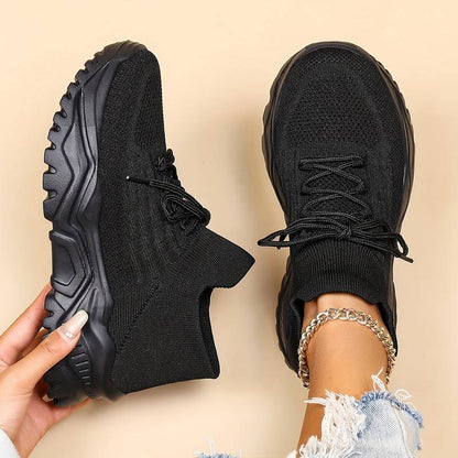 Fashionable Thick Knit Sneaker Boots