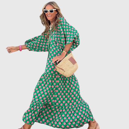 Floral Print Long Summer Dress For Ladies