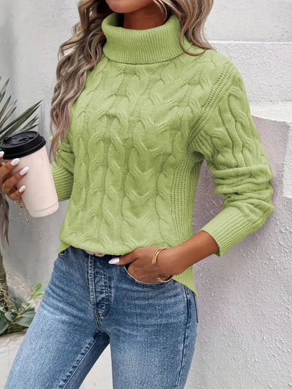 Women's Cable Knit Turtleneck Sweater