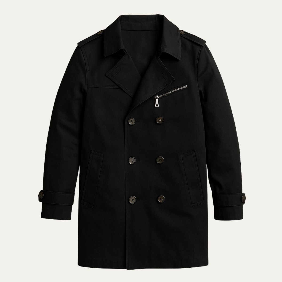 Merrick Men's Double Breasted Trench Coat - VibreMode