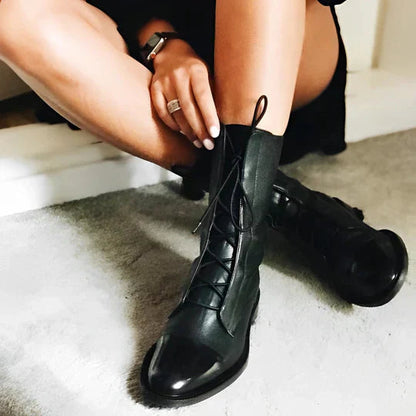 Image of Fiona | Women's Lace-Up Mid-Calf Boots