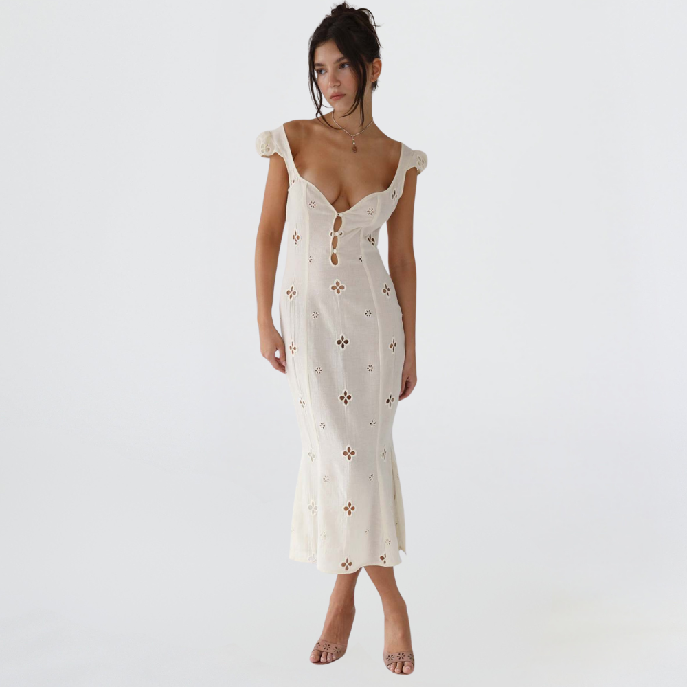 Elegant Ladies Formal Midi Wedding Dress