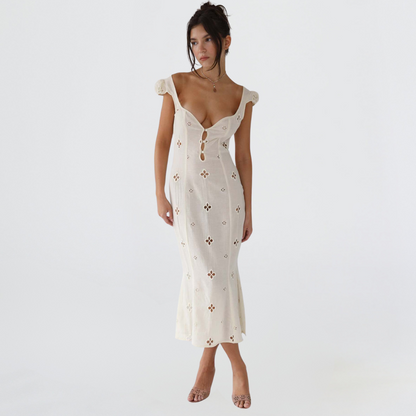 Elegant Ladies Formal Midi Wedding Dress