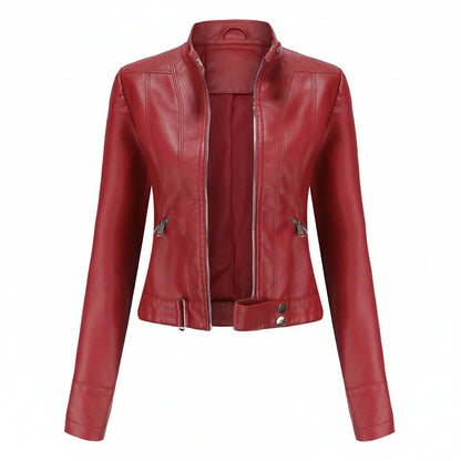 Women's Fitted Biker Leather Jacket