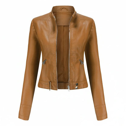 Women's Fitted Biker Leather Jacket