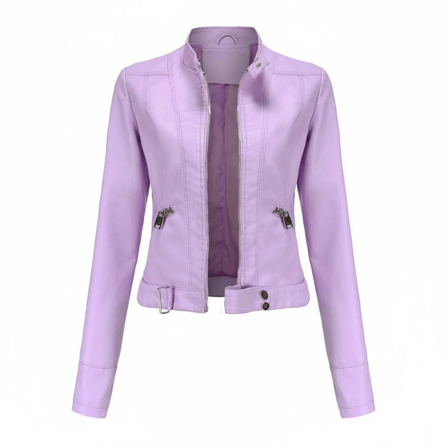 Women's Fitted Biker Leather Jacket