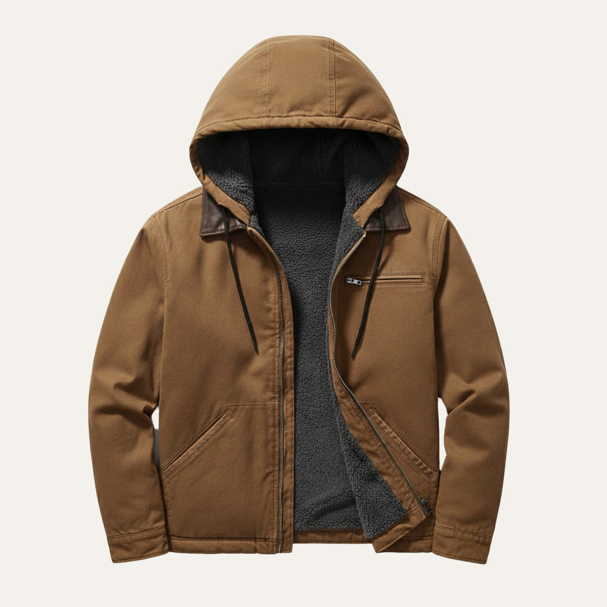 Men's Winter Fleece Lined Hooded Jacket