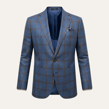 Men's Plaid Blazer Jacket Checked Double Breasted