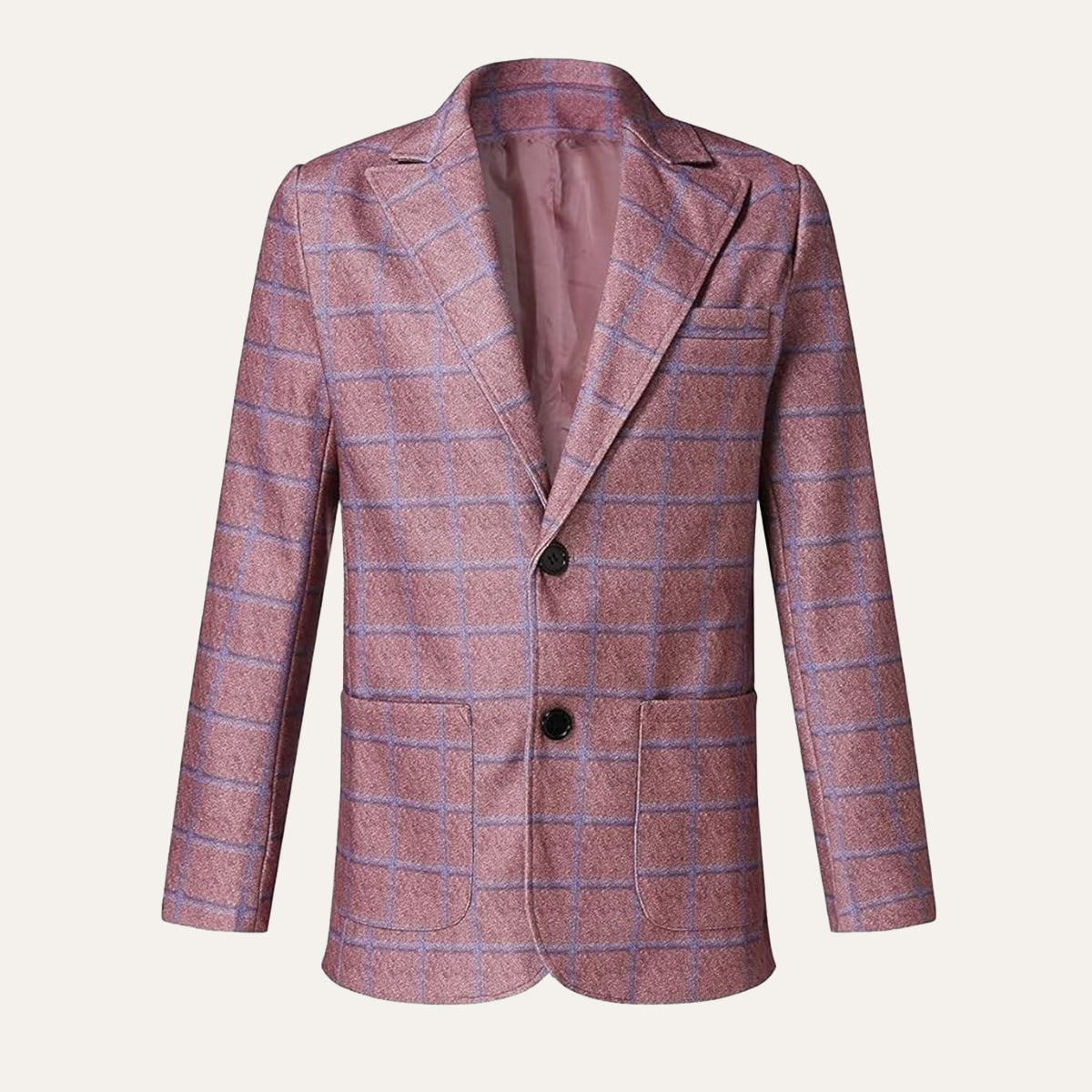 Men's Plaid Blazer Jacket Checked Double Breasted - VibreMode