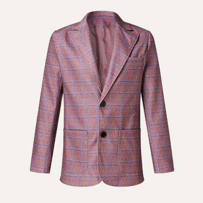 Men's Plaid Blazer Jacket Checked Double Breasted - VibreMode