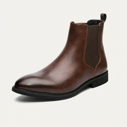 Men's Leather Ankle Boots Classic Slip On