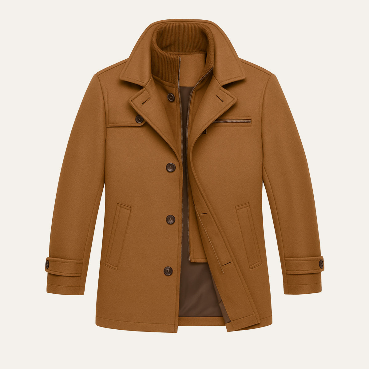 Men's Waterproof Long Jacket Adjustable Cuffs - VibreMode