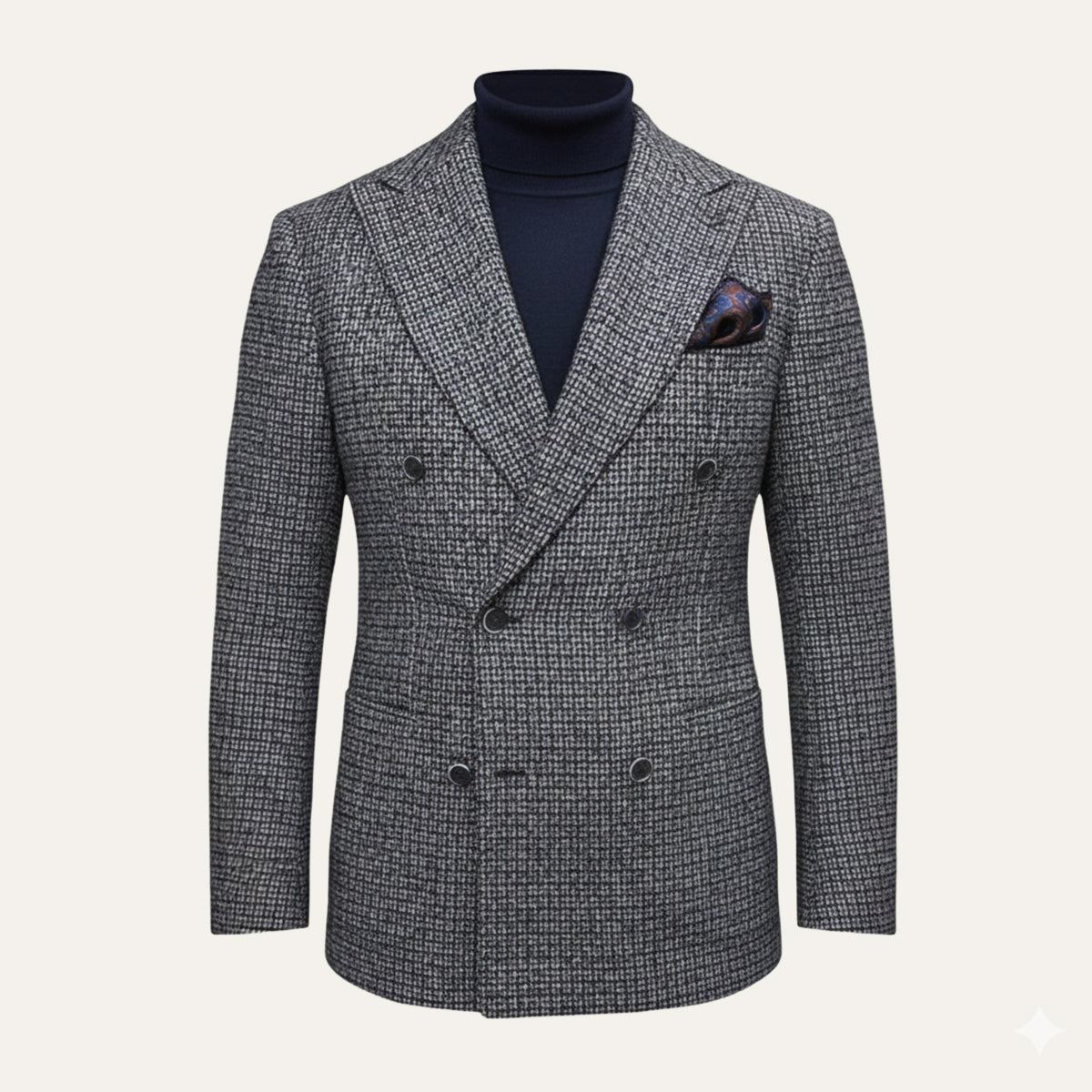Men's Plaid Blazer Jacket Checked Double Breasted