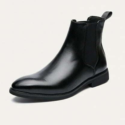 Men's Leather Ankle Boots Classic Slip On - VibreMode