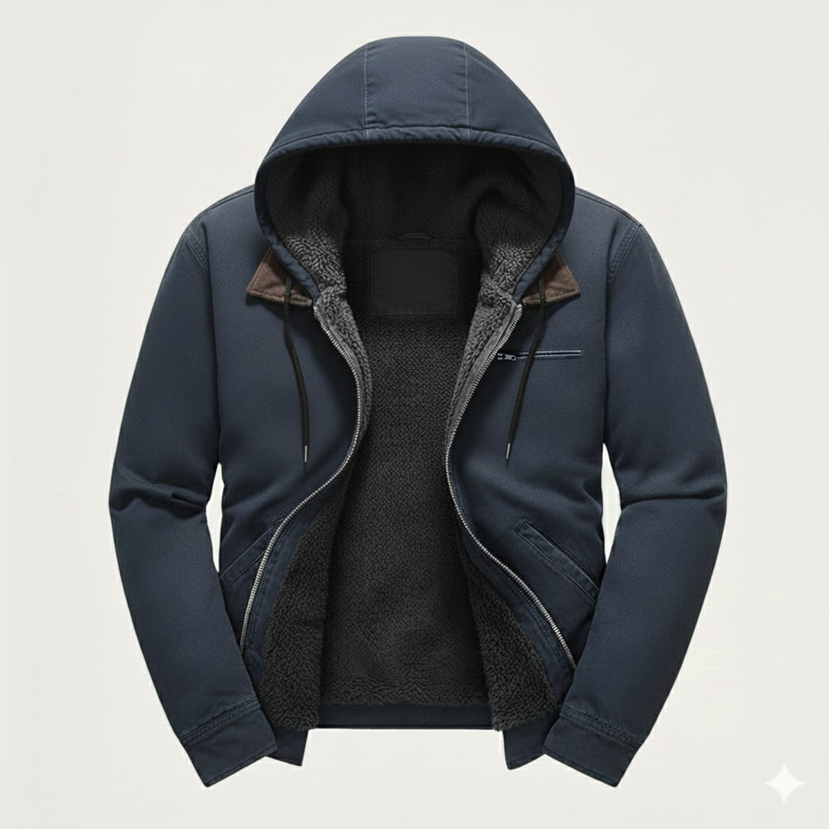 Men's Winter Fleece Lined Hooded Jacket - VibreMode