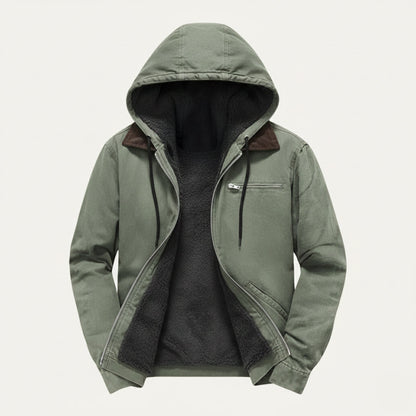 Men's Winter Fleece Lined Hooded Jacket