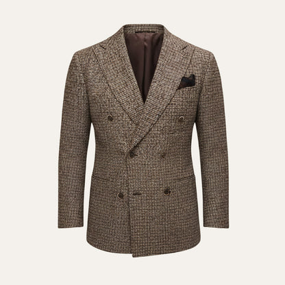 Men's Plaid Blazer Jacket Checked Double Breasted