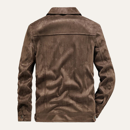 Montclair Men's Suede Cargo Jacket Lightweight Brown