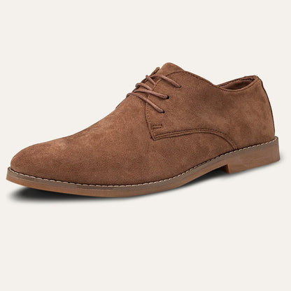 Men's Suede Formal Shoes Classic Brown - VibreMode